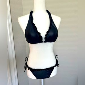 BABY PHAT REVERSIBLE BLACK AND GOLD BIKINI SET SZ MEDIUM